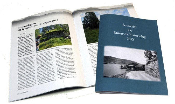 Årsskriftet har 60 sider med interessant lokalhistorie fra gamle Stangvik kommune.  Foto: Jon Olav Ørsal