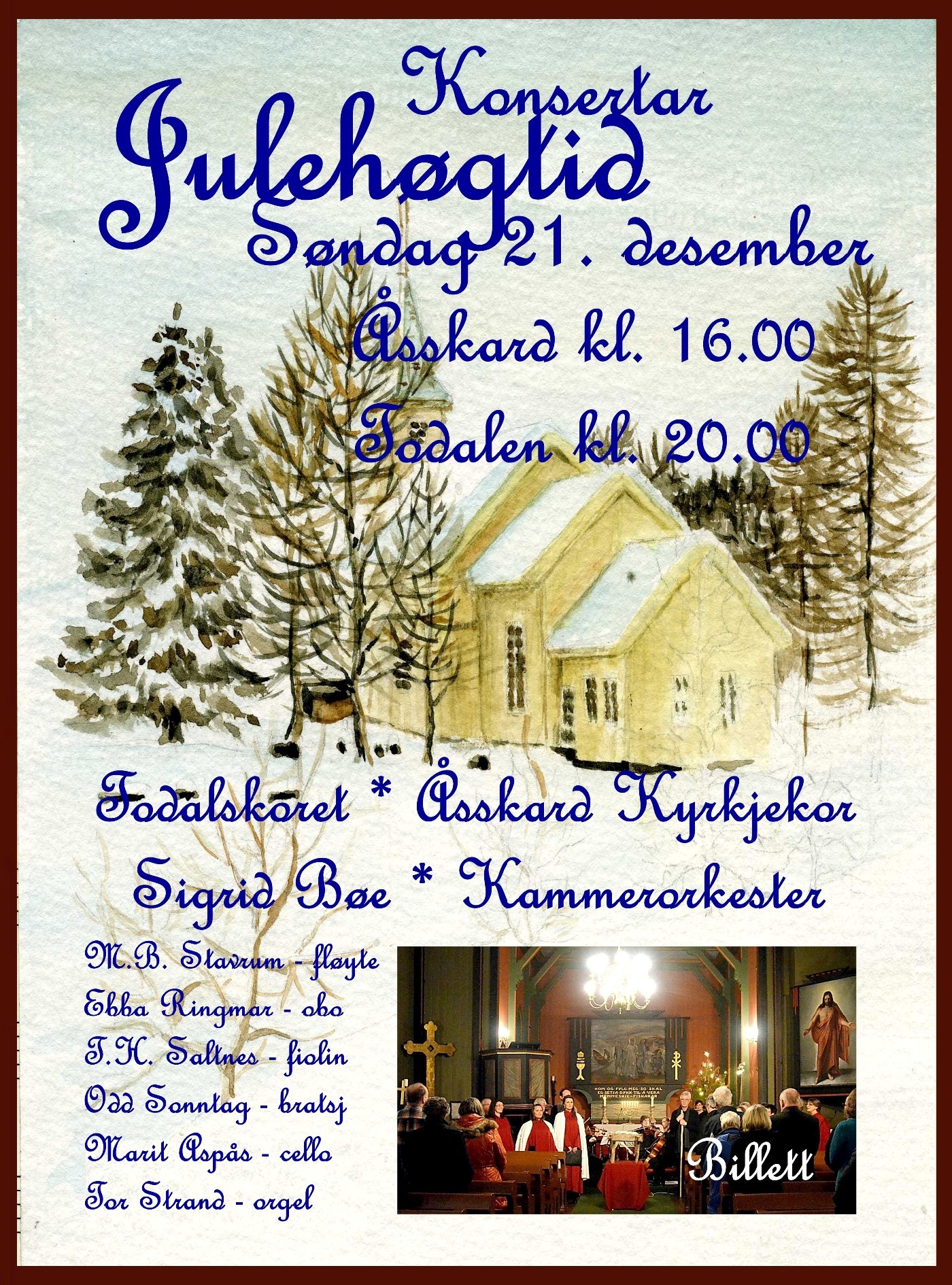 Julehøgtid PLAKAT Konsertar 21.12.14