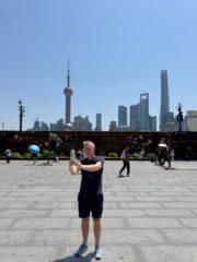 Selfie frå The Bund i Shanghai