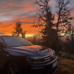 Volkswagen i solnedgang